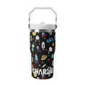 Personalised Kids Space 20oz Stainless Steel Tumbler Screw On Lid With Straw Default Title Personalised 20oz Tumbler with Top Handle Printed Offshore Space