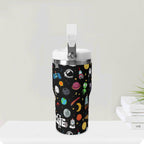 Personalised Kids Space 20oz Stainless Steel Tumbler Screw On Lid With Straw Personalised 20oz Tumbler with Top Handle Printed Offshore Space