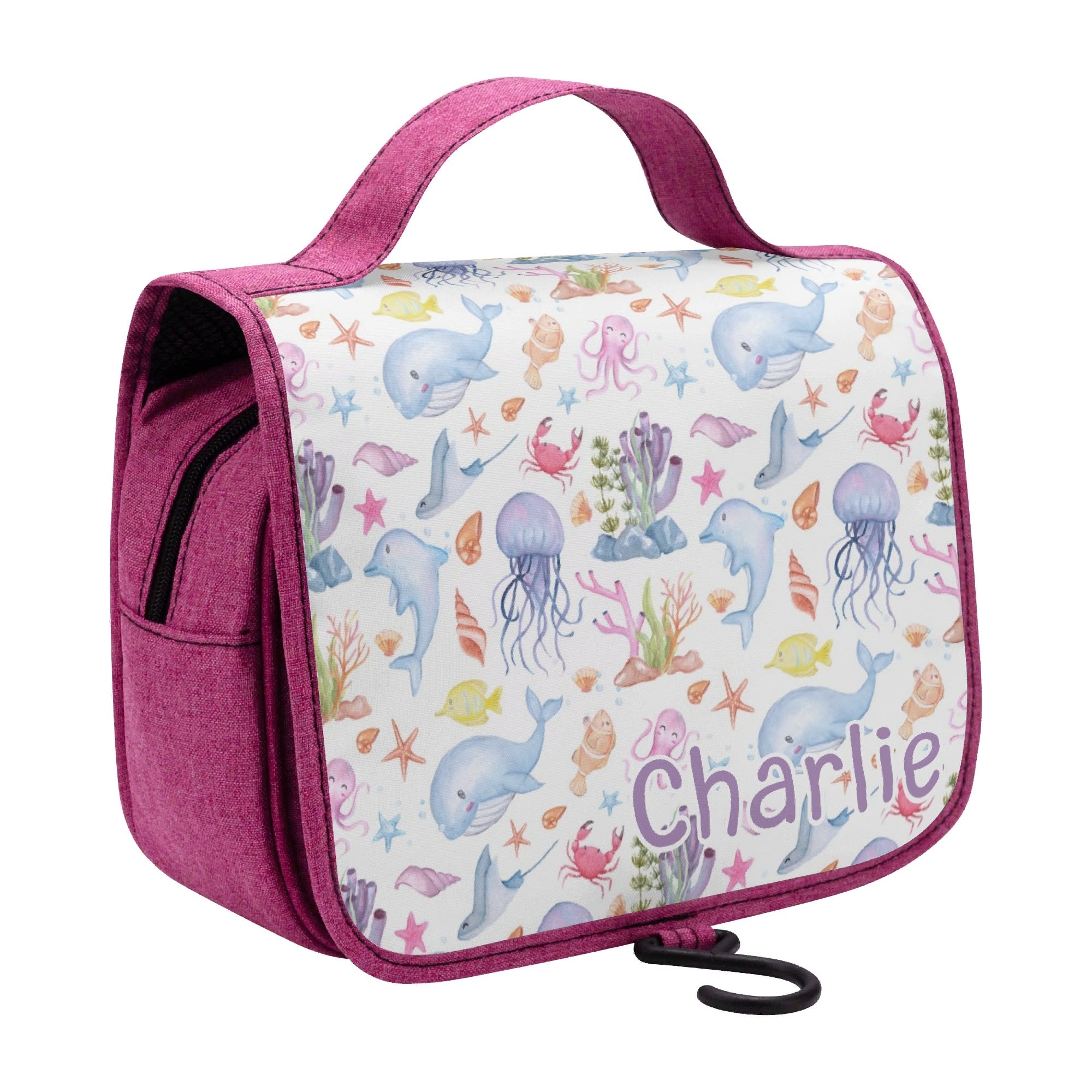 Personalised Under The Sea Toiletry Cosmetic Travel Bag Personalised Cosmetic / Toiletry Bag animal Ocean Printed Offshore