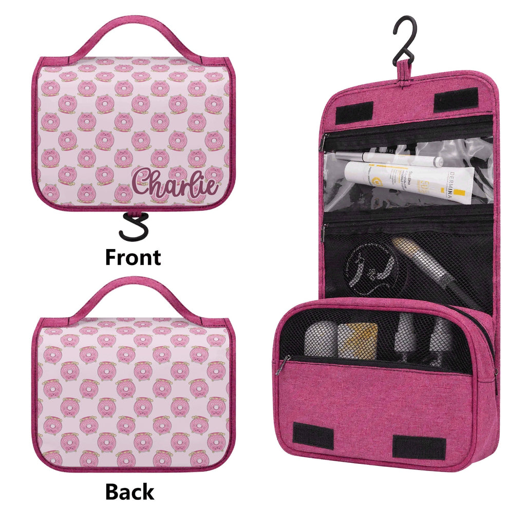 Personalised Cat Doughnuts Toiletry Cosmetic Travel Bag Personalised Cosmetic / Toiletry Bag Food Printed Offshore
