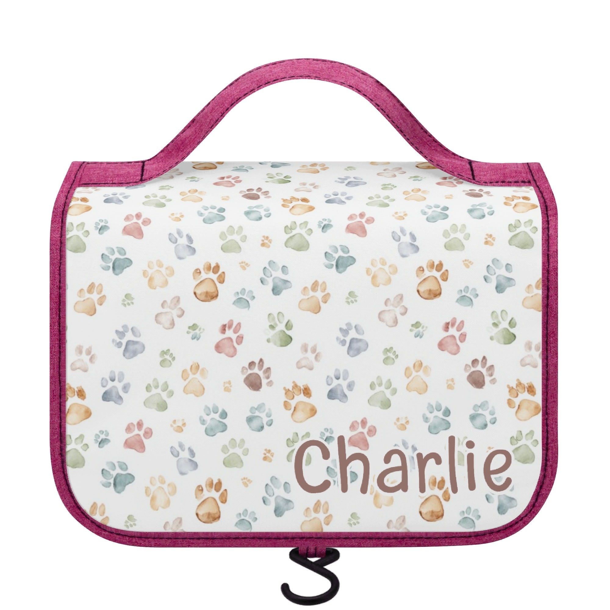 Personalised Paw Print Toiletry Cosmetic Travel Bag Default Title Personalised Cosmetic / Toiletry Bag animal Printed Offshore