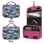 Personalised Japanese Waves Toiletry Cosmetic Travel Bag Personalised Cosmetic / Toiletry Bag Ocean Printed Offshore