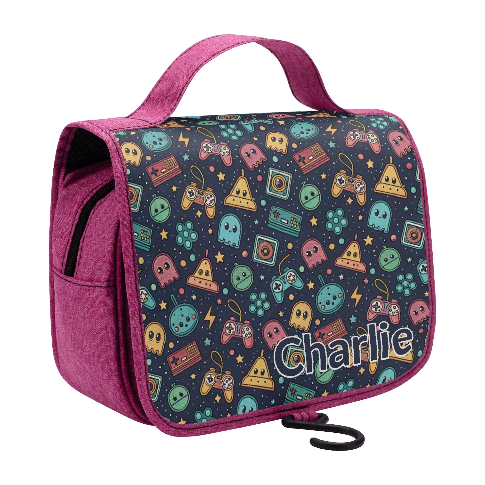Personalised Video Game Toiletry Cosmetic Travel Bag Personalised Cosmetic / Toiletry Bag Games Printed Offshore Retro