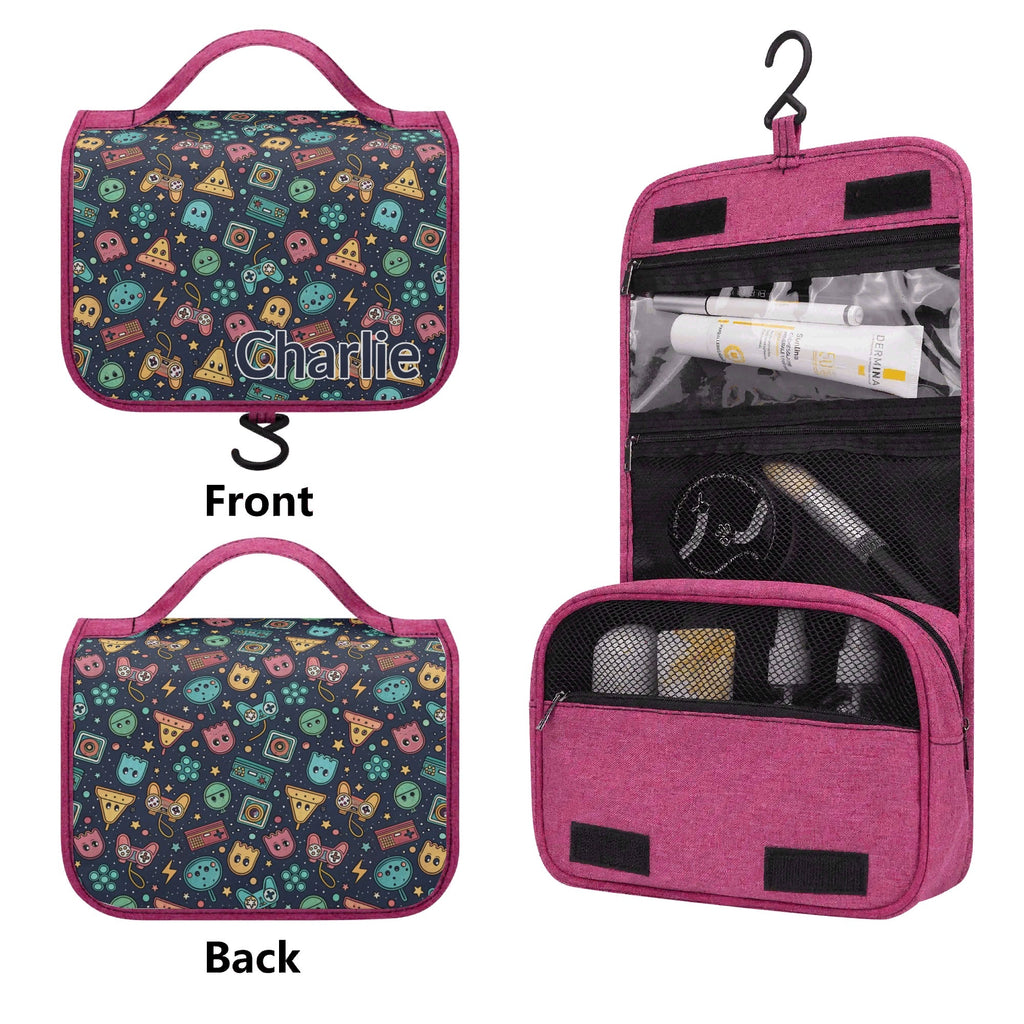 Personalised Video Game Toiletry Cosmetic Travel Bag Personalised Cosmetic / Toiletry Bag Games Printed Offshore Retro