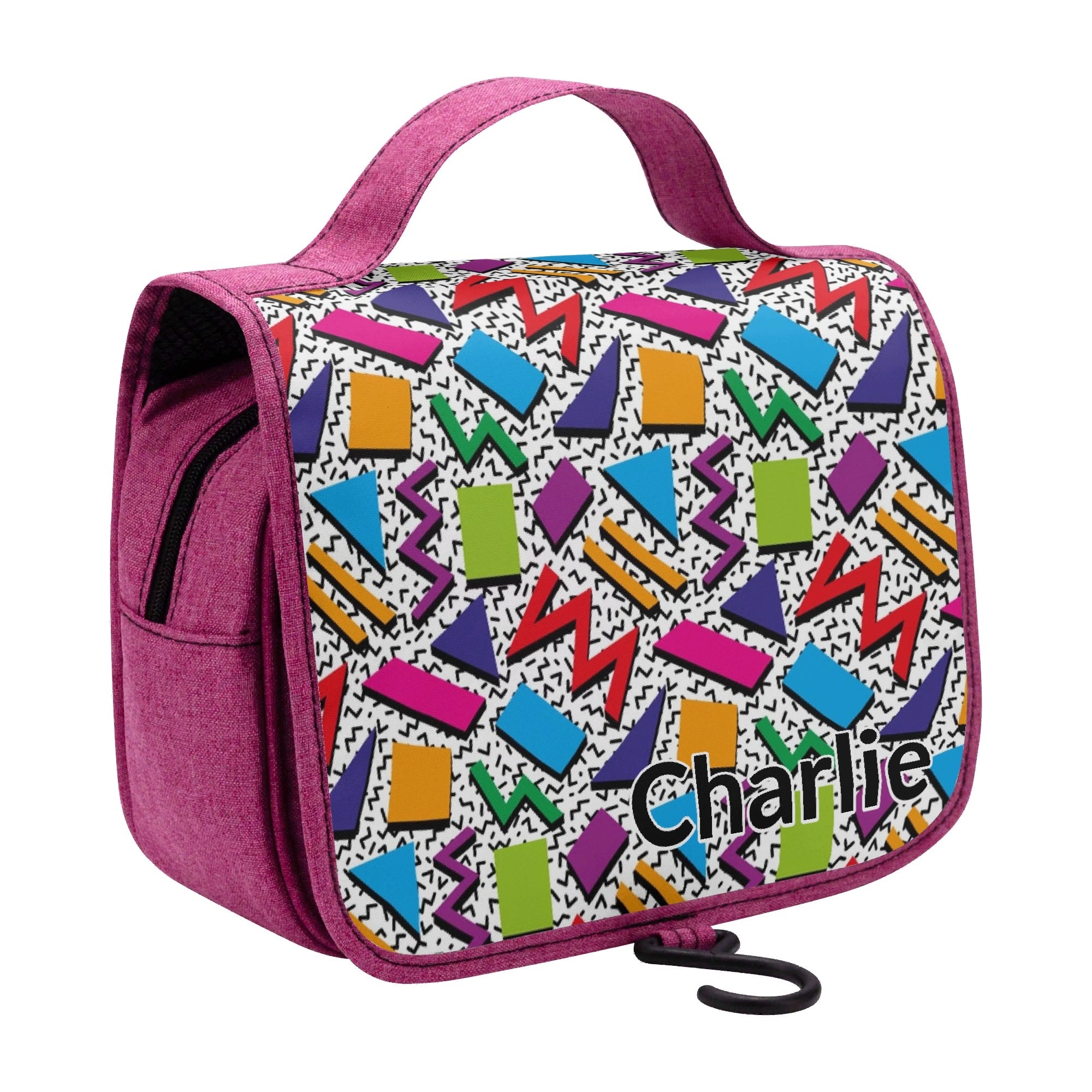 Personalised - Graphic 80s - Toiletry Cosmetic Travel Bag Personalised Cosmetic / Toiletry Bag Printed Offshore Retro