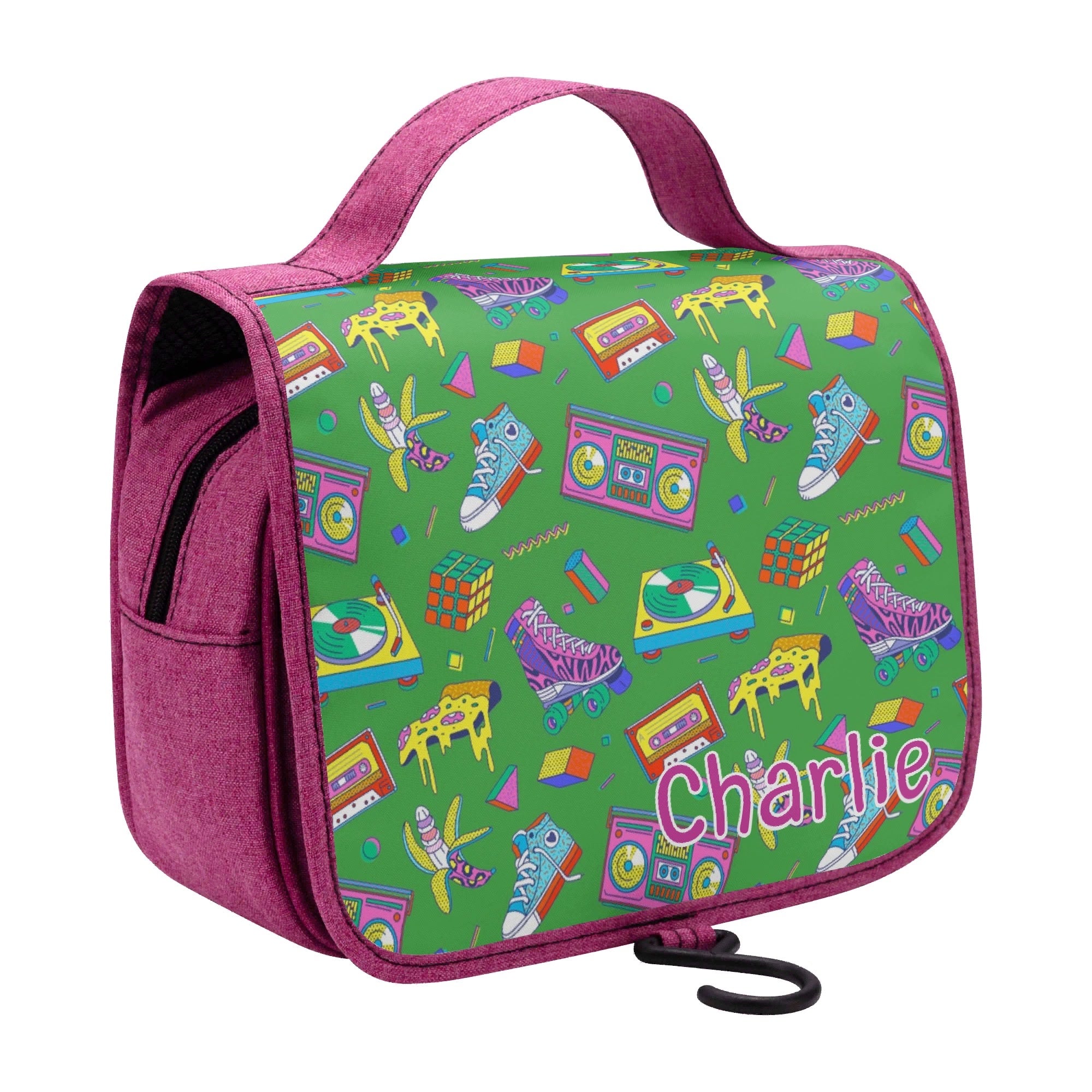 Personalised - Bright 80s - Toiletry Cosmetic Travel Bag Personalised Cosmetic / Toiletry Bag Printed Offshore Retro