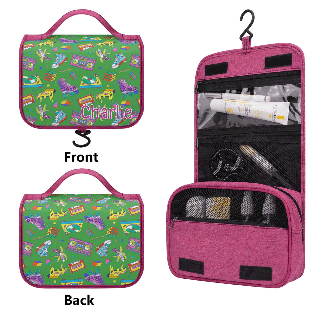 Personalised Bright 80s Toiletry Cosmetic Travel Bag Personalised Cosmetic / Toiletry Bag Printed Offshore Retro