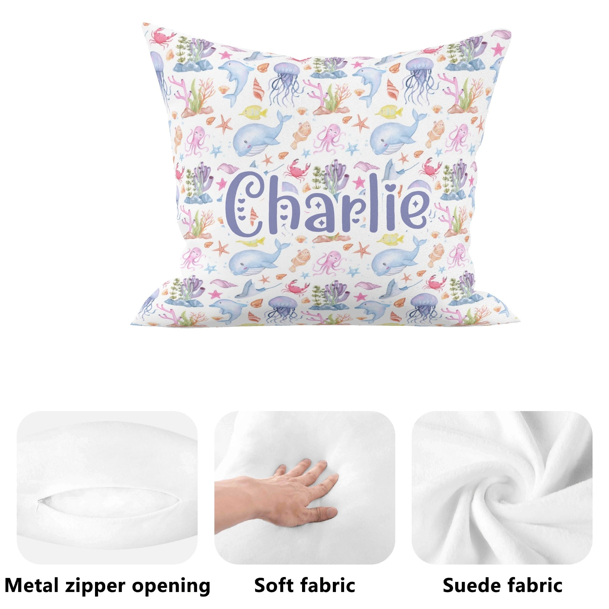 Personalised Under The Sea Cushion Cover Personalised Cushion Cover animal Ocean Printed Offshore