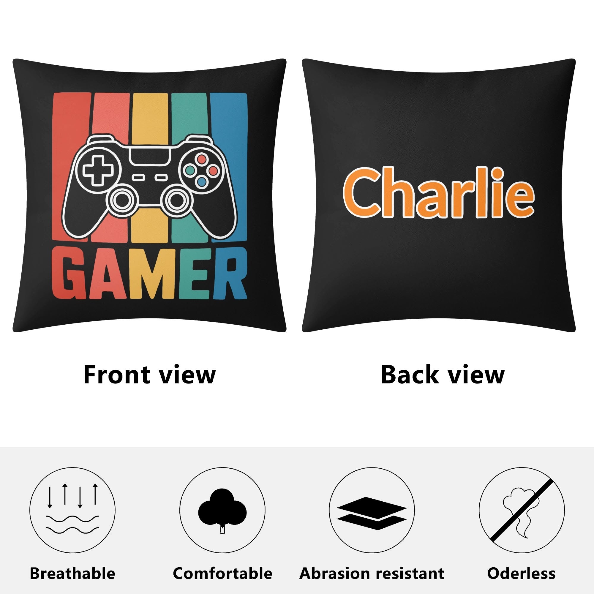 Personalised Gamer Cushion Cover Personalised Cushion Cover Games Printed Offshore