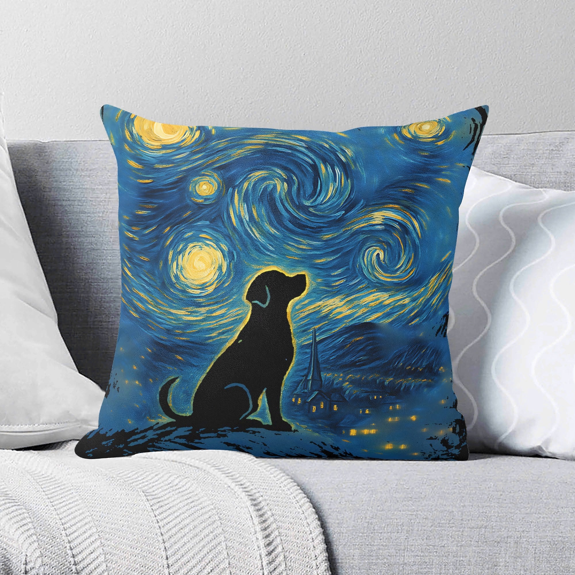 Starry Night Dog Cushion Cover 2XL Cushion Cover animal Printed Offshore