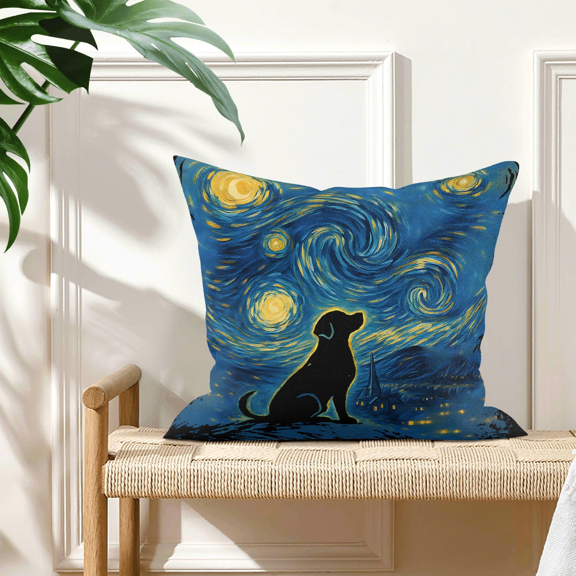 Starry Night Dog Cushion Cover Cushion Cover animal Printed Offshore