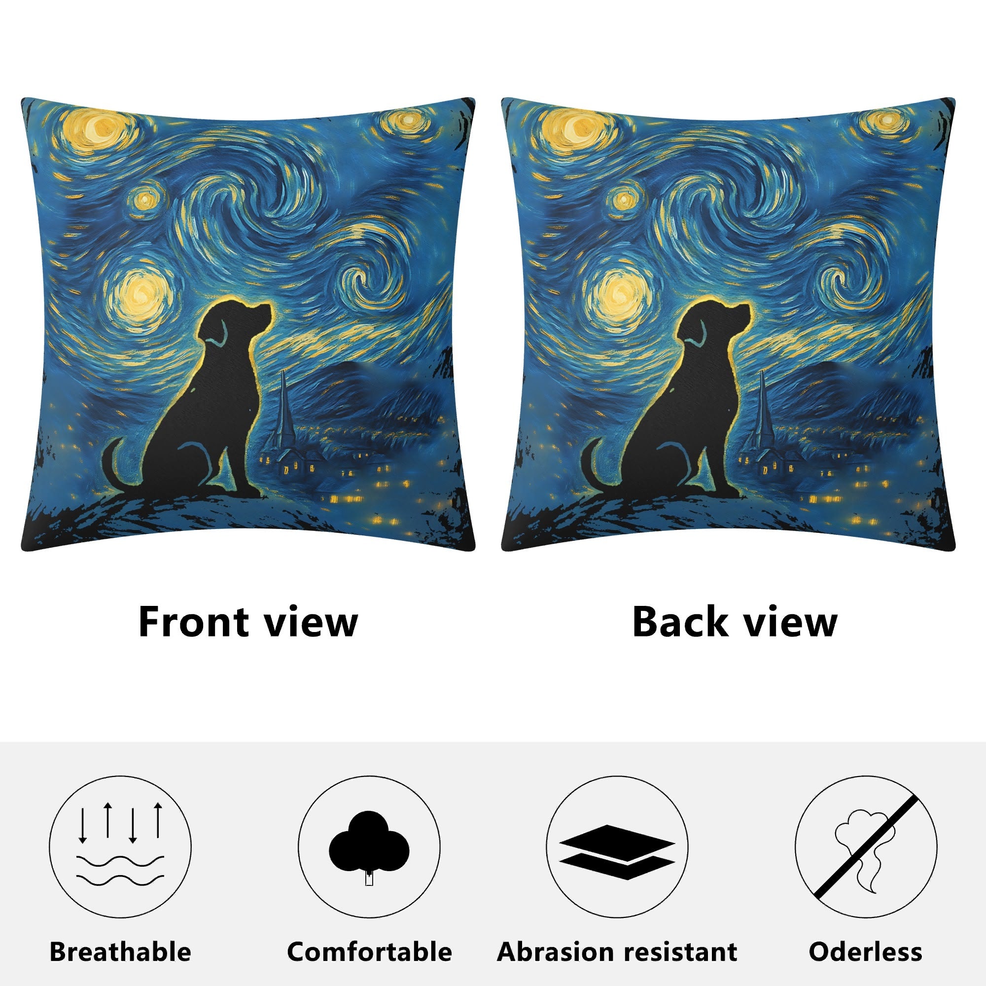 Starry Night Dog Cushion Cover Cushion Cover animal Printed Offshore