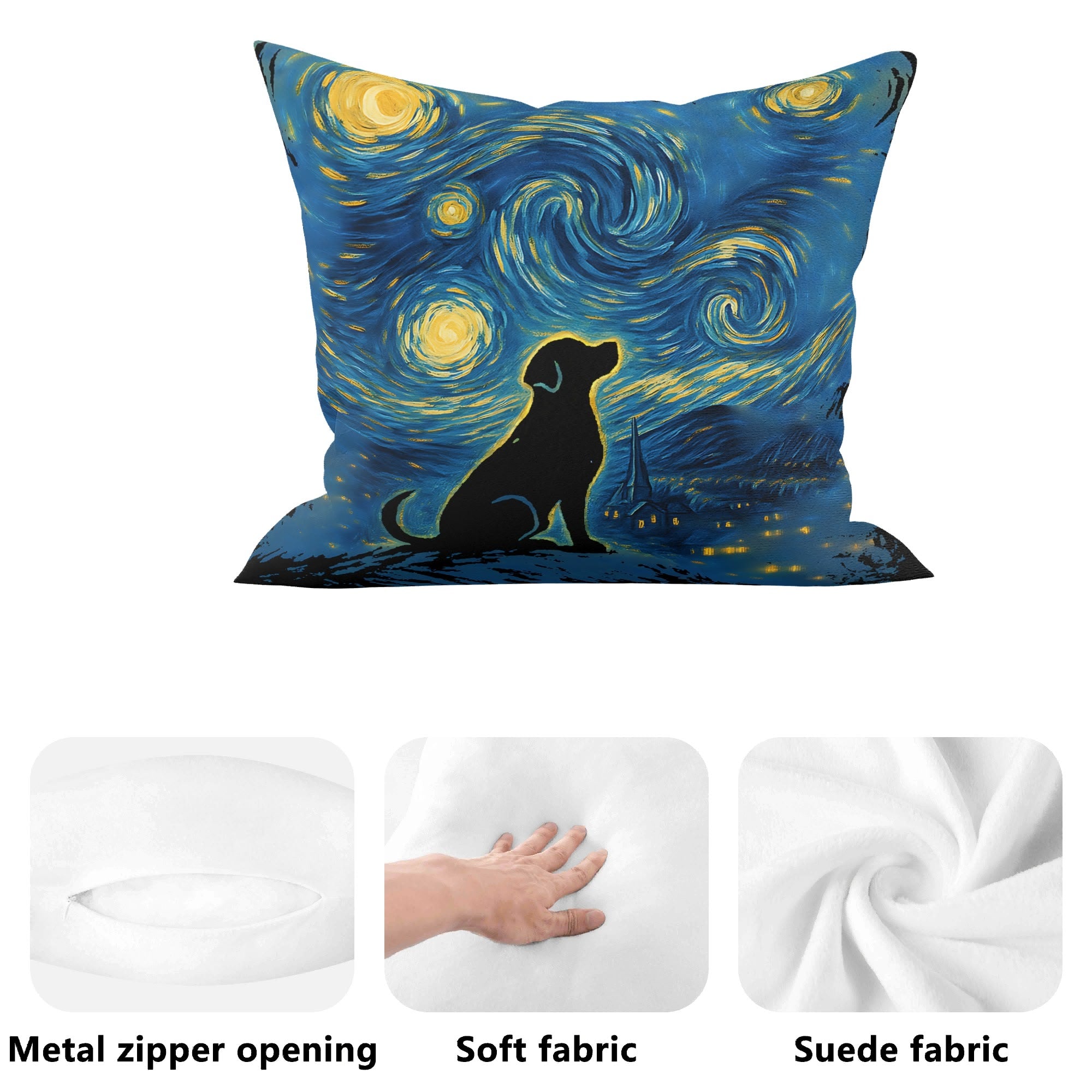 Starry Night Dog Cushion Cover Cushion Cover animal Printed Offshore