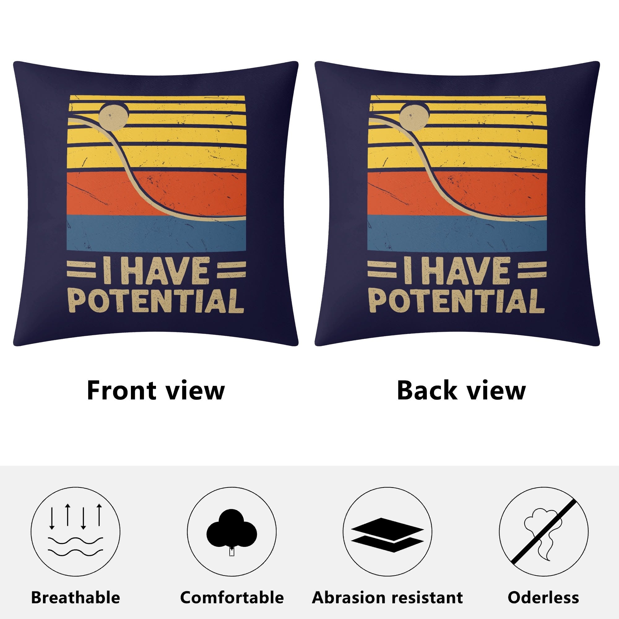 I Have Potential, Physics Cushion Cover Cushion Cover Positivity Printed Offshore Science