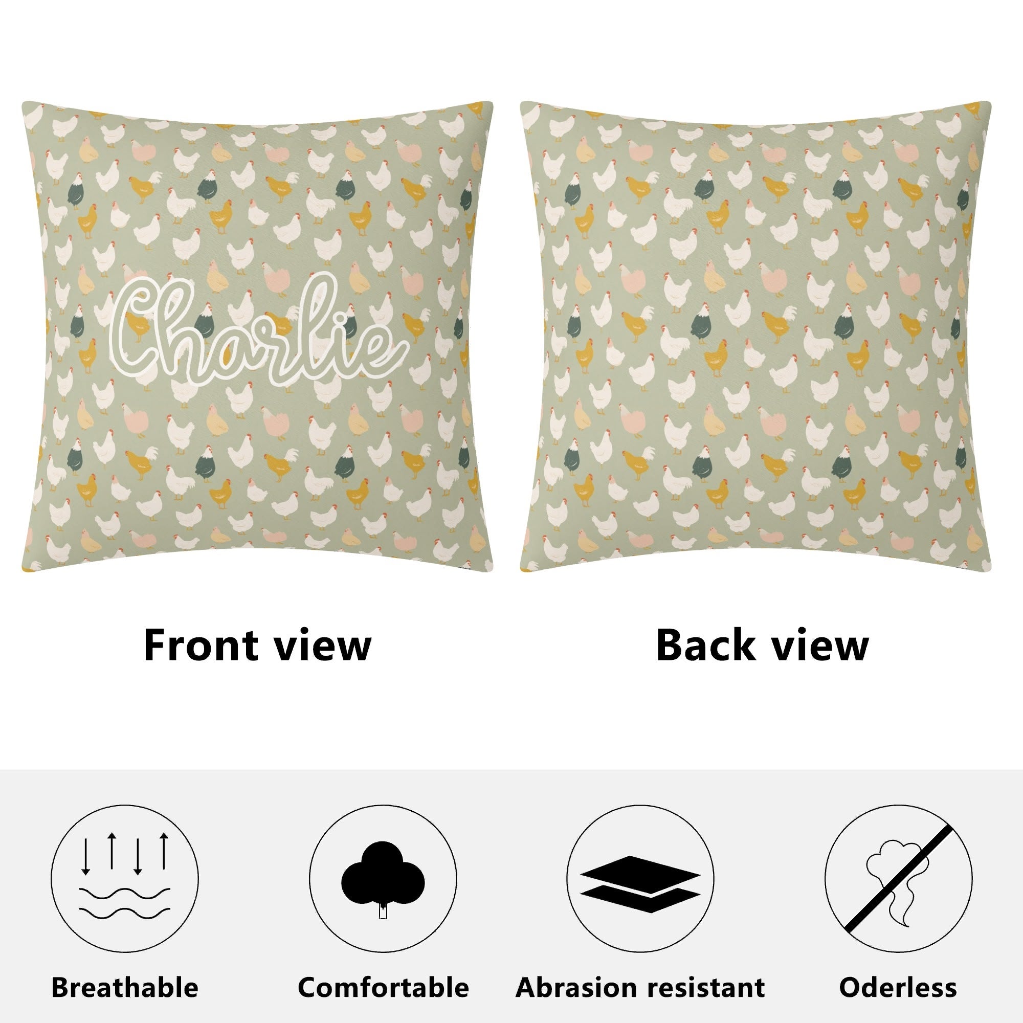 Personalised Chicken Life Cushion Cover Personalised Cushion Cover animal Printed Offshore