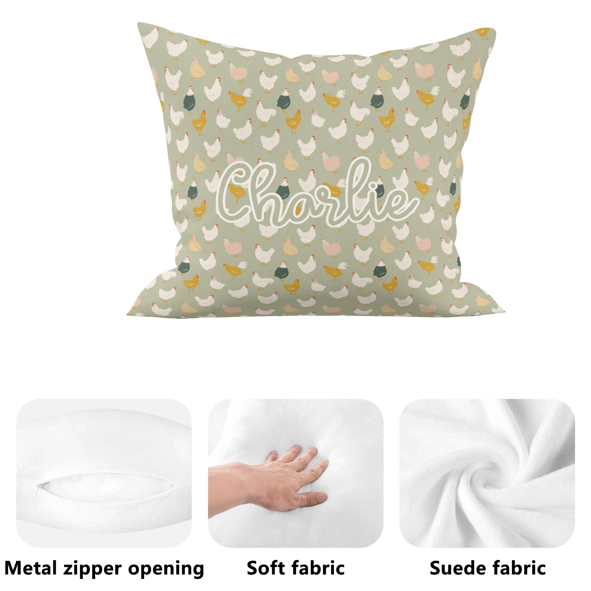 Personalised Chicken Life Cushion Cover Personalised Cushion Cover animal Printed Offshore