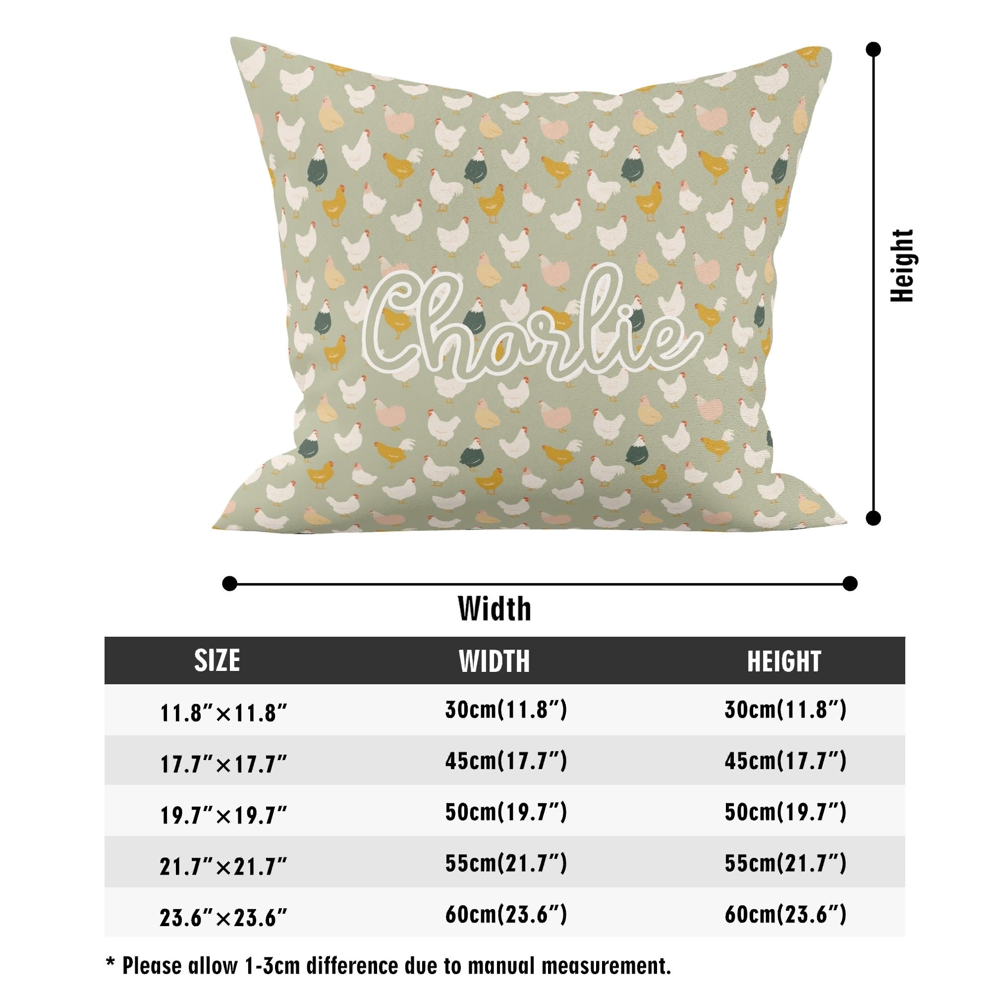 Personalised Chicken Life Cushion Cover Personalised Cushion Cover animal Printed Offshore