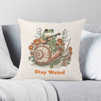 Stay Weird, Guitar Playing Frog On Snail Cushion Cover 2XL Cushion Cover animal Music Printed Offshore
