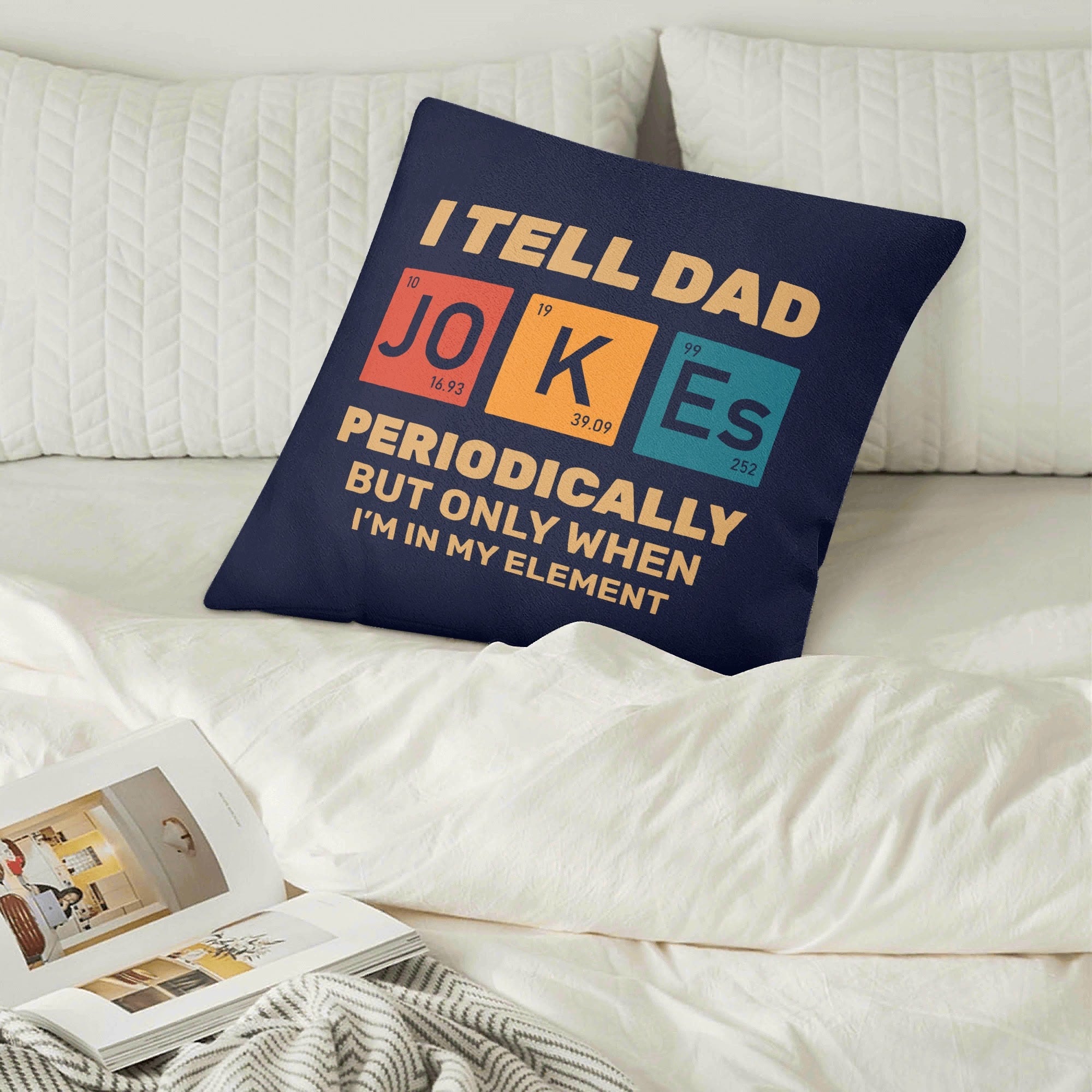 Dad Jokes, Periodic Table Cushion Cover Cushion Cover Dad Printed Offshore Science