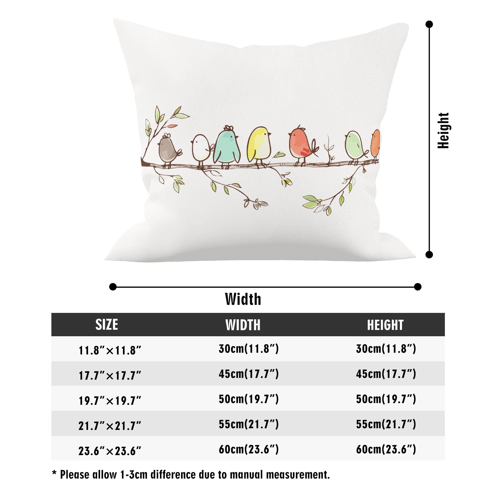 Birds On A Branch Cushion Cover Cushion Cover animal Printed Offshore