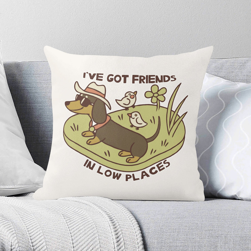 Dachshund, Ive Got Friends In Low Places Cushion Cover 2XL Cushion Cover animal Printed Offshore