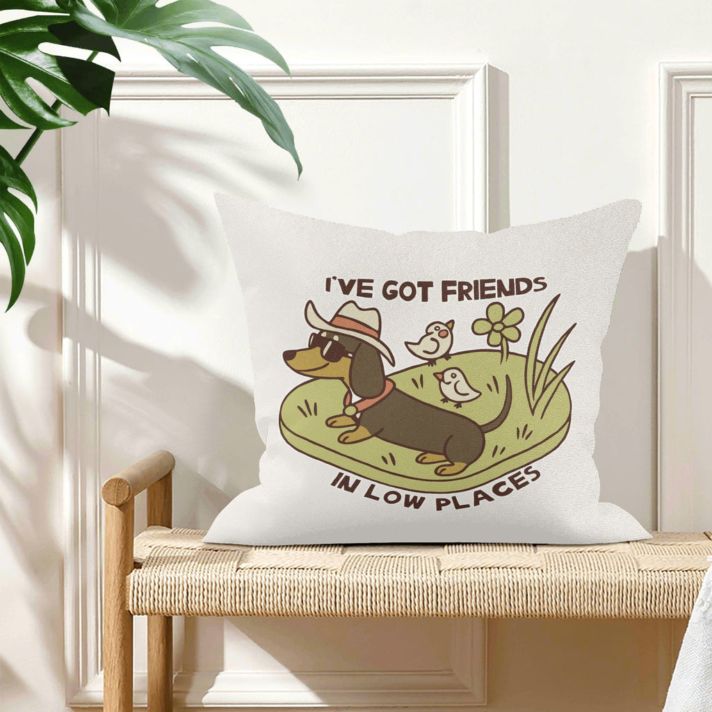 Dachshund, Ive Got Friends In Low Places Cushion Cover Cushion Cover animal Printed Offshore