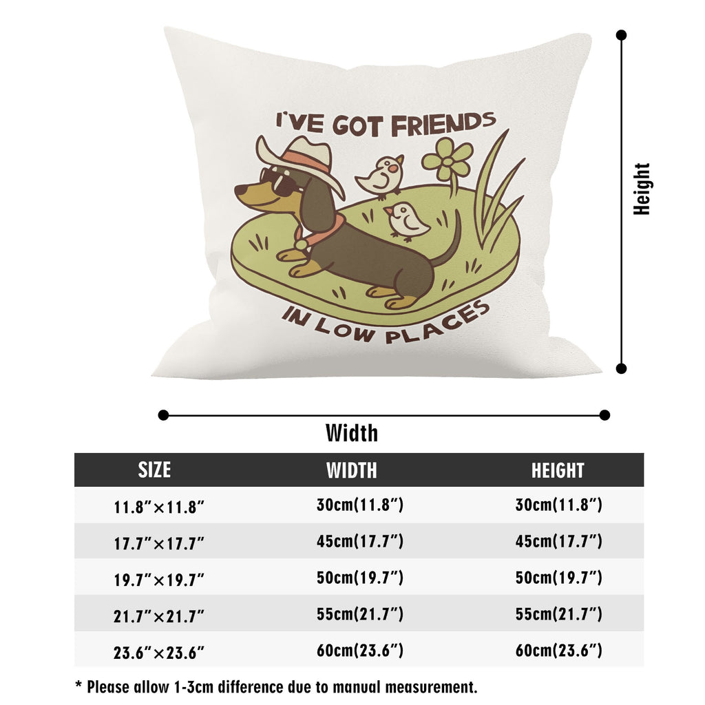 Dachshund, Ive Got Friends In Low Places Cushion Cover Cushion Cover animal Printed Offshore