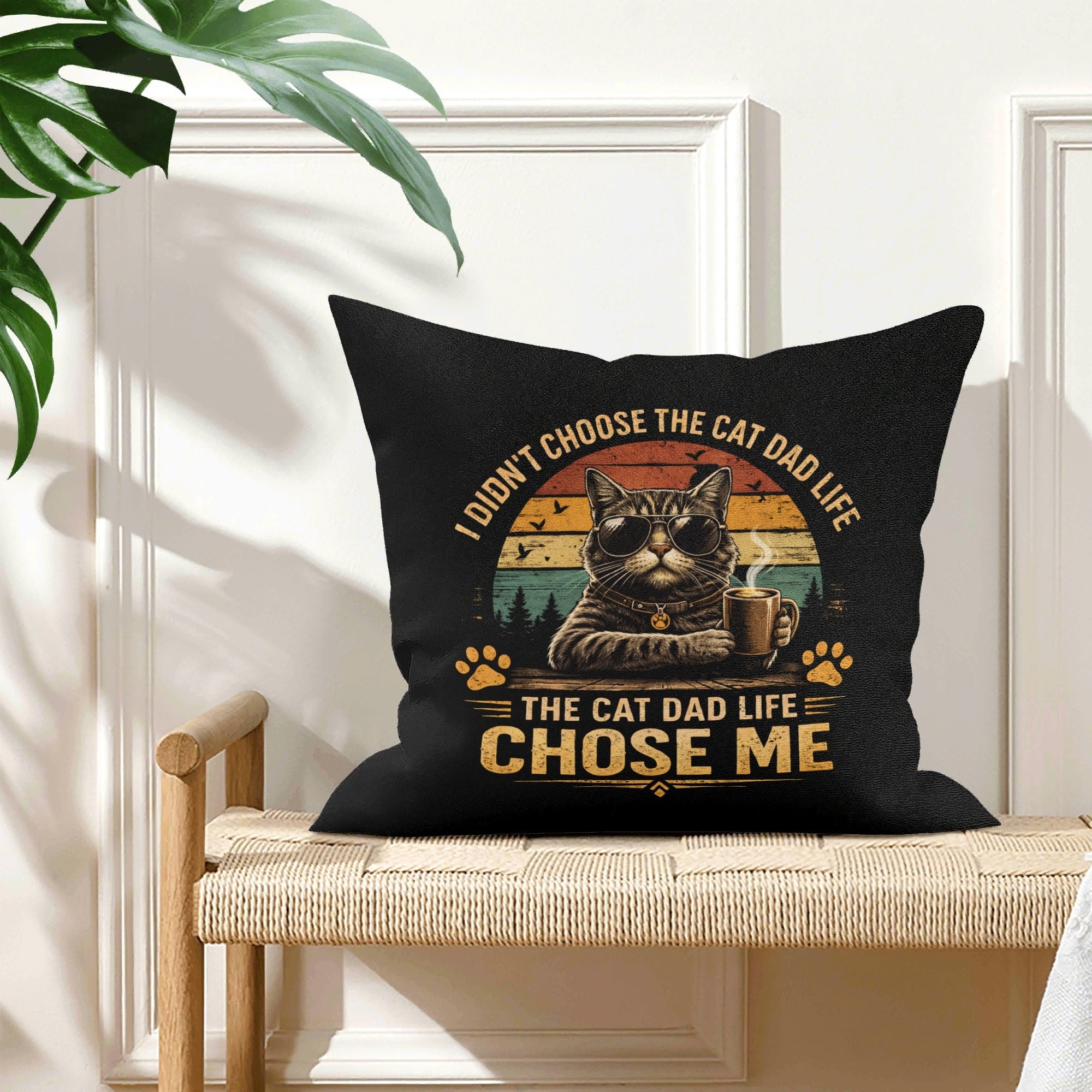 Cat Dad Life Cushion Cover Cushion Cover animal Dad Printed Offshore
