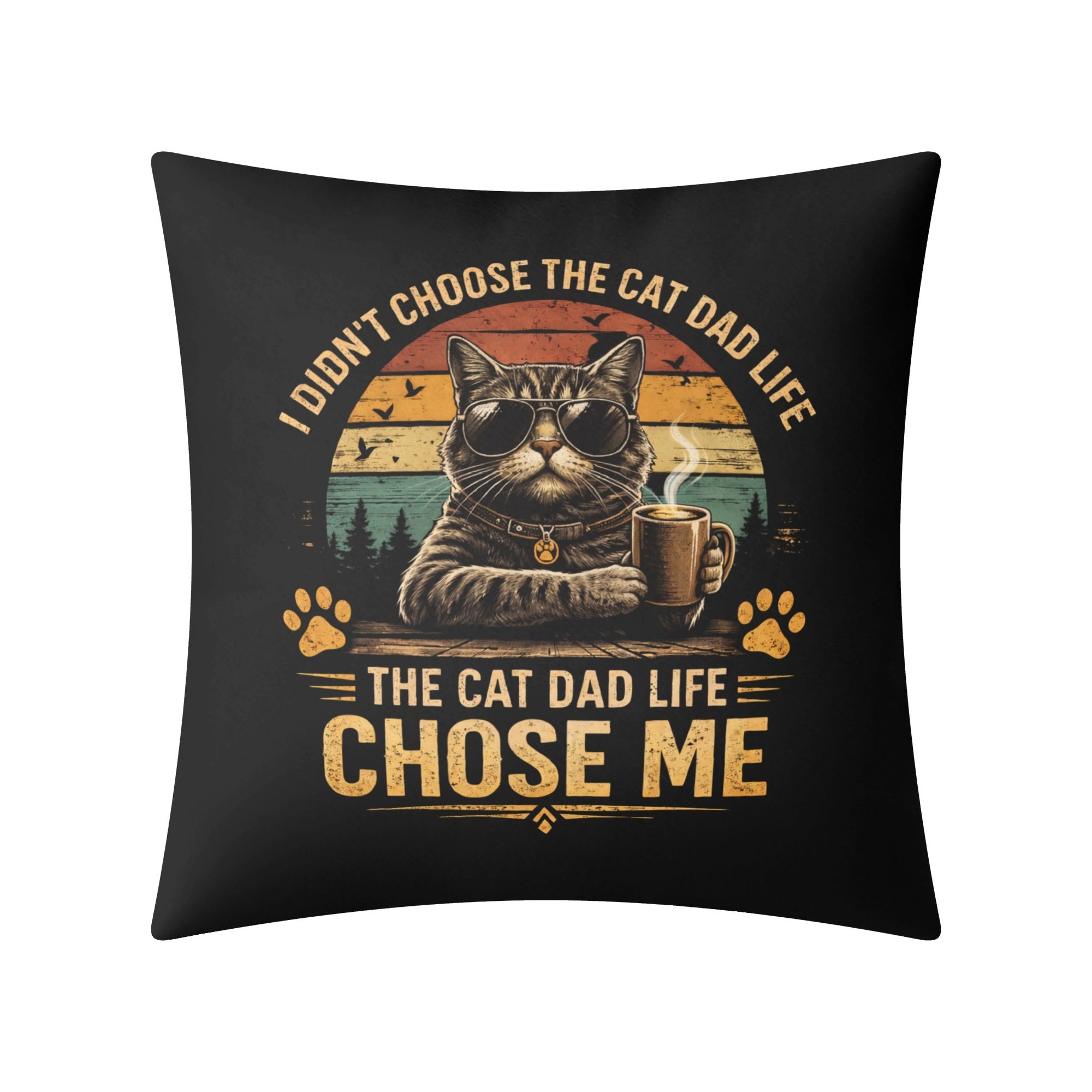 Cat Dad Life Cushion Cover Cushion Cover animal Dad Printed Offshore