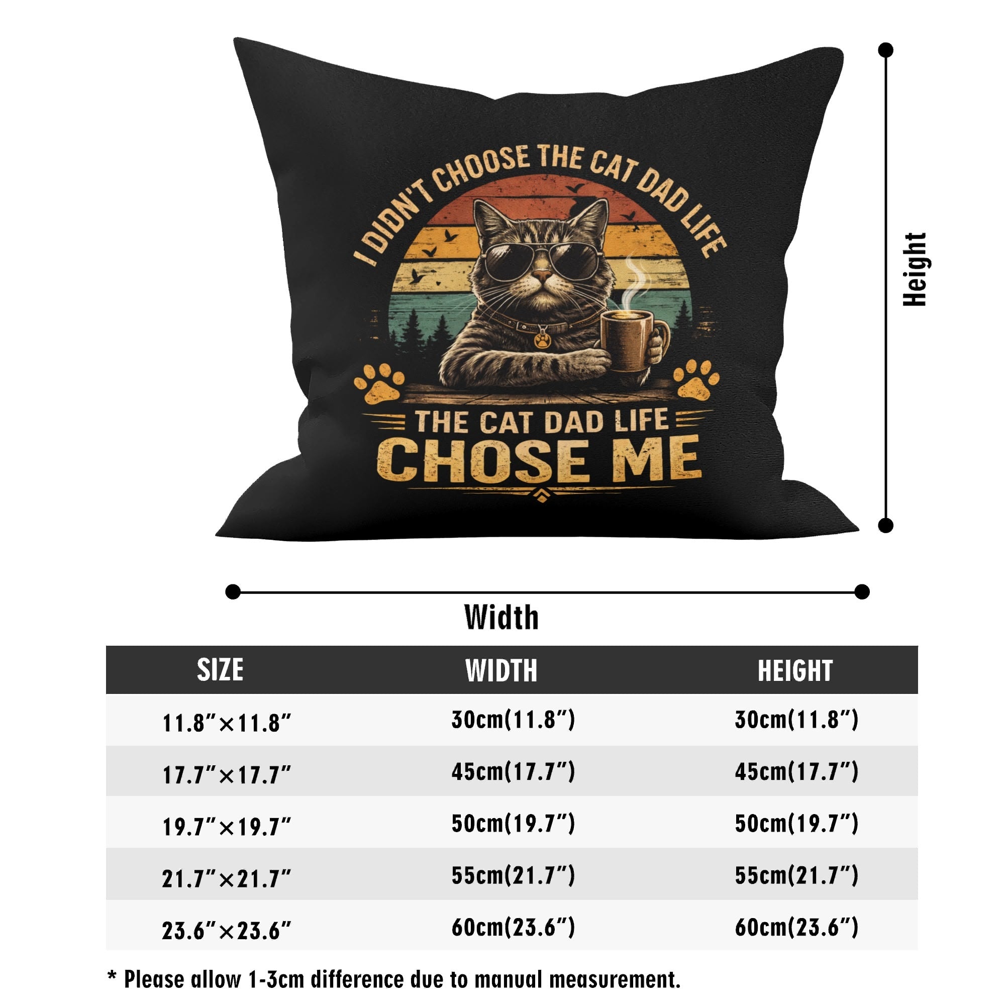 Cat Dad Life Cushion Cover Cushion Cover animal Dad Printed Offshore