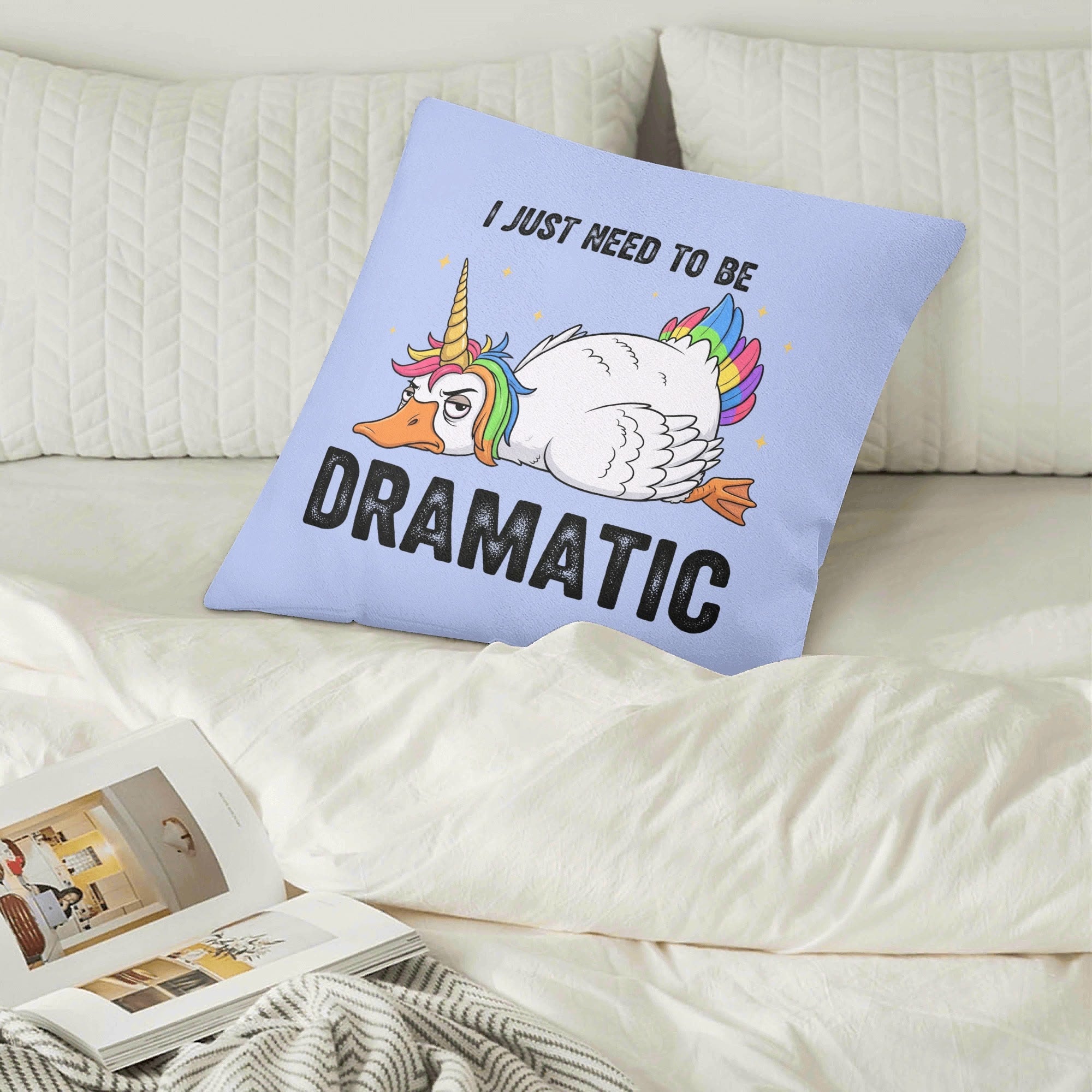 Dramatic Rainbow Unicorn Goose Cushion Cover Cushion Cover animal Printed Offshore