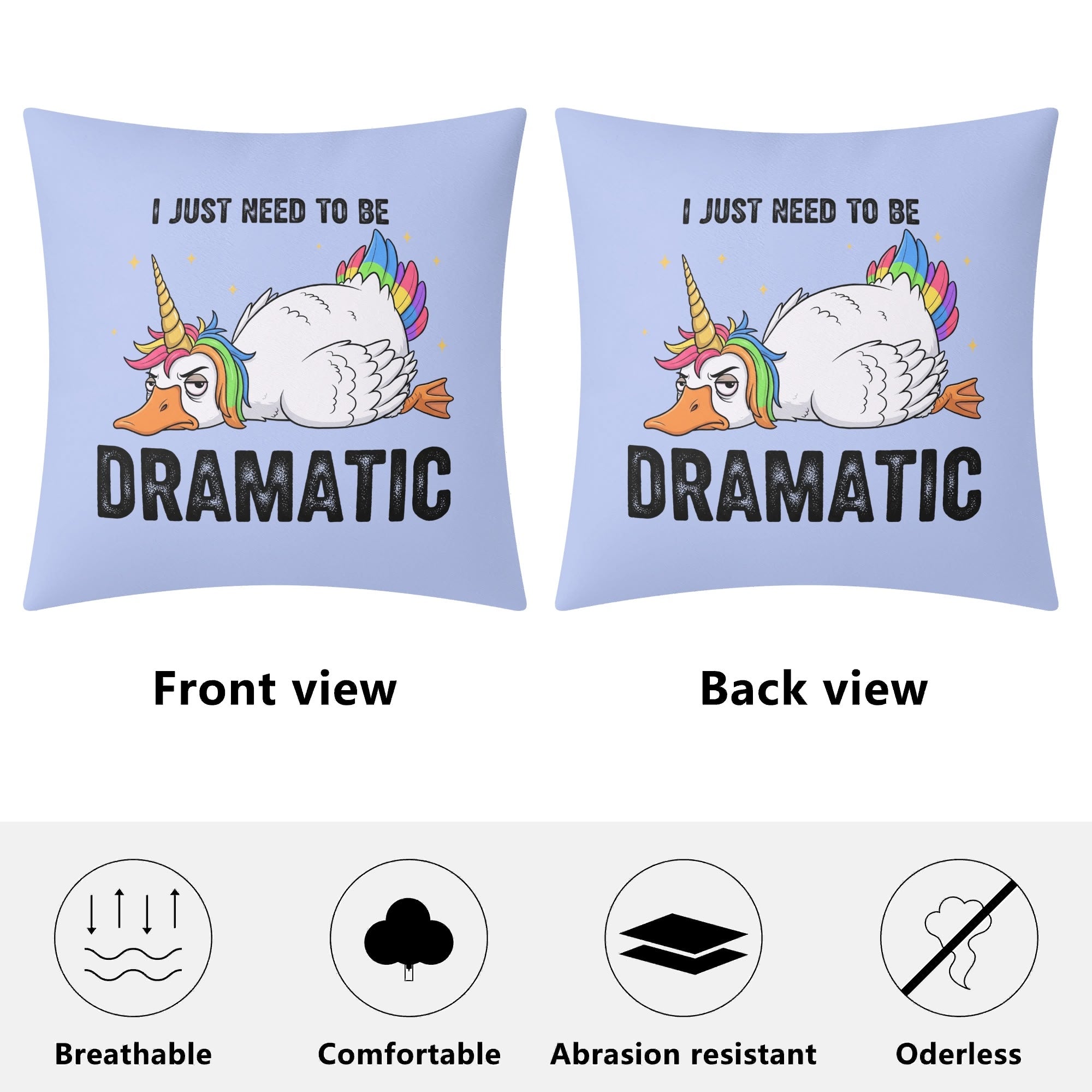 Dramatic Rainbow Unicorn Goose Cushion Cover Cushion Cover animal Printed Offshore