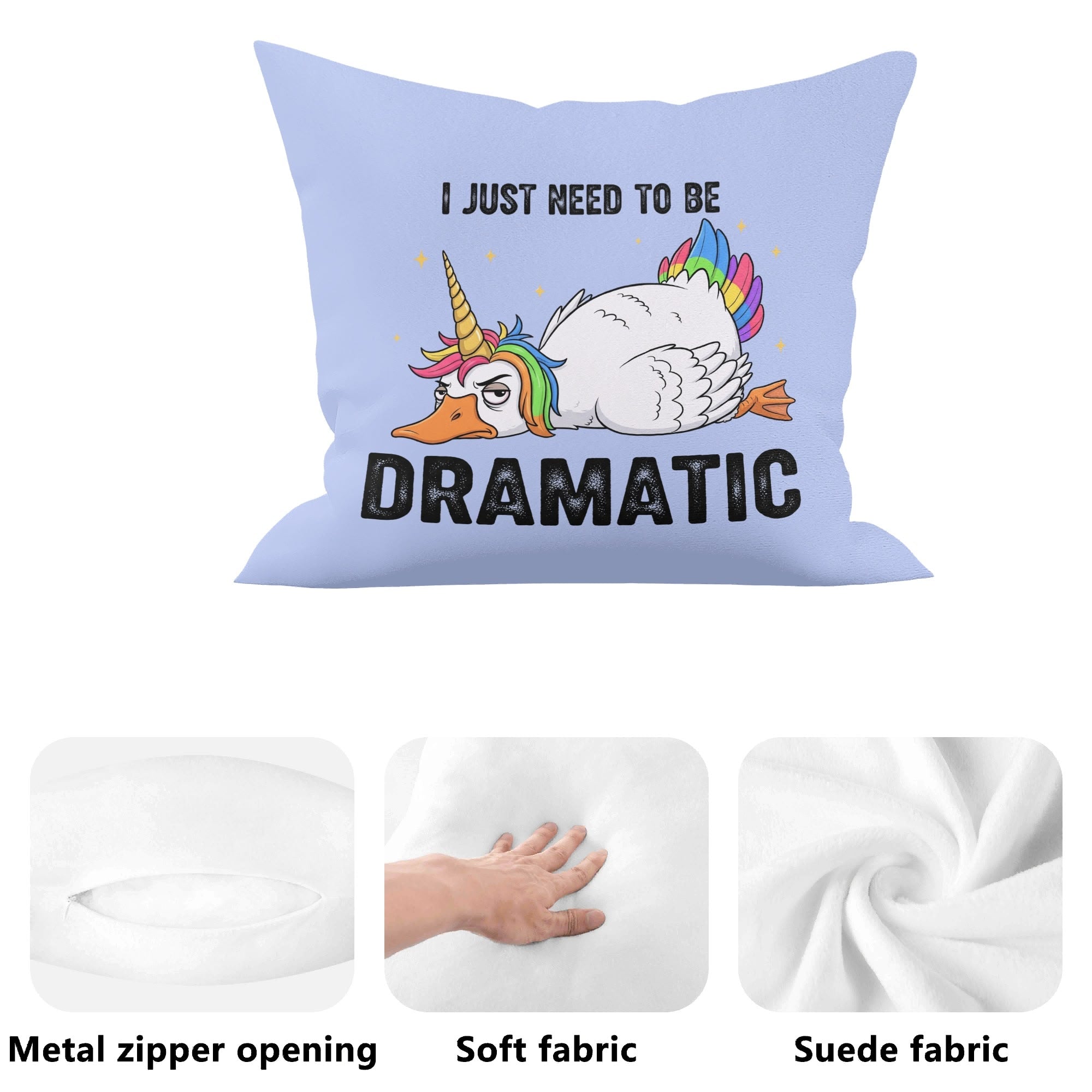 Dramatic Rainbow Unicorn Goose Cushion Cover Cushion Cover animal Printed Offshore