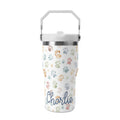 Personalised Paw Print 20oz Stainless Steel Tumbler Screw On Lid With Straw Default Title Personalised 20oz Tumbler with Top Handle animal Printed Offshore