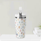 Personalised Paw Print 20oz Stainless Steel Tumbler Screw On Lid With Straw Personalised 20oz Tumbler with Top Handle animal Printed Offshore