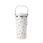 Personalised Paw Print 20oz Stainless Steel Tumbler Screw On Lid With Straw Personalised 20oz Tumbler with Top Handle animal Printed Offshore