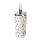 Personalised Paw Print 20oz Stainless Steel Tumbler Screw On Lid With Straw Personalised 20oz Tumbler with Top Handle animal Printed Offshore