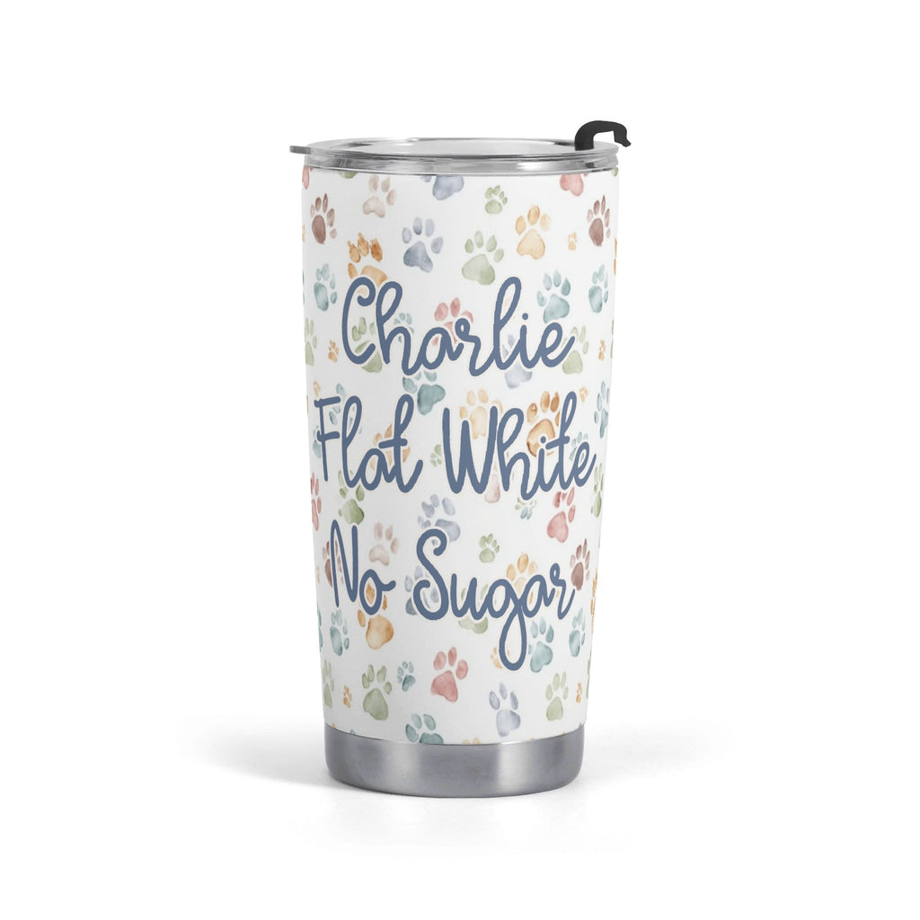 Personalised Paw Print, Coffee Order Stainless Steel 20oz Travel Mug Default Title Personalised 20oz Travel Mug animal Printed Offshore