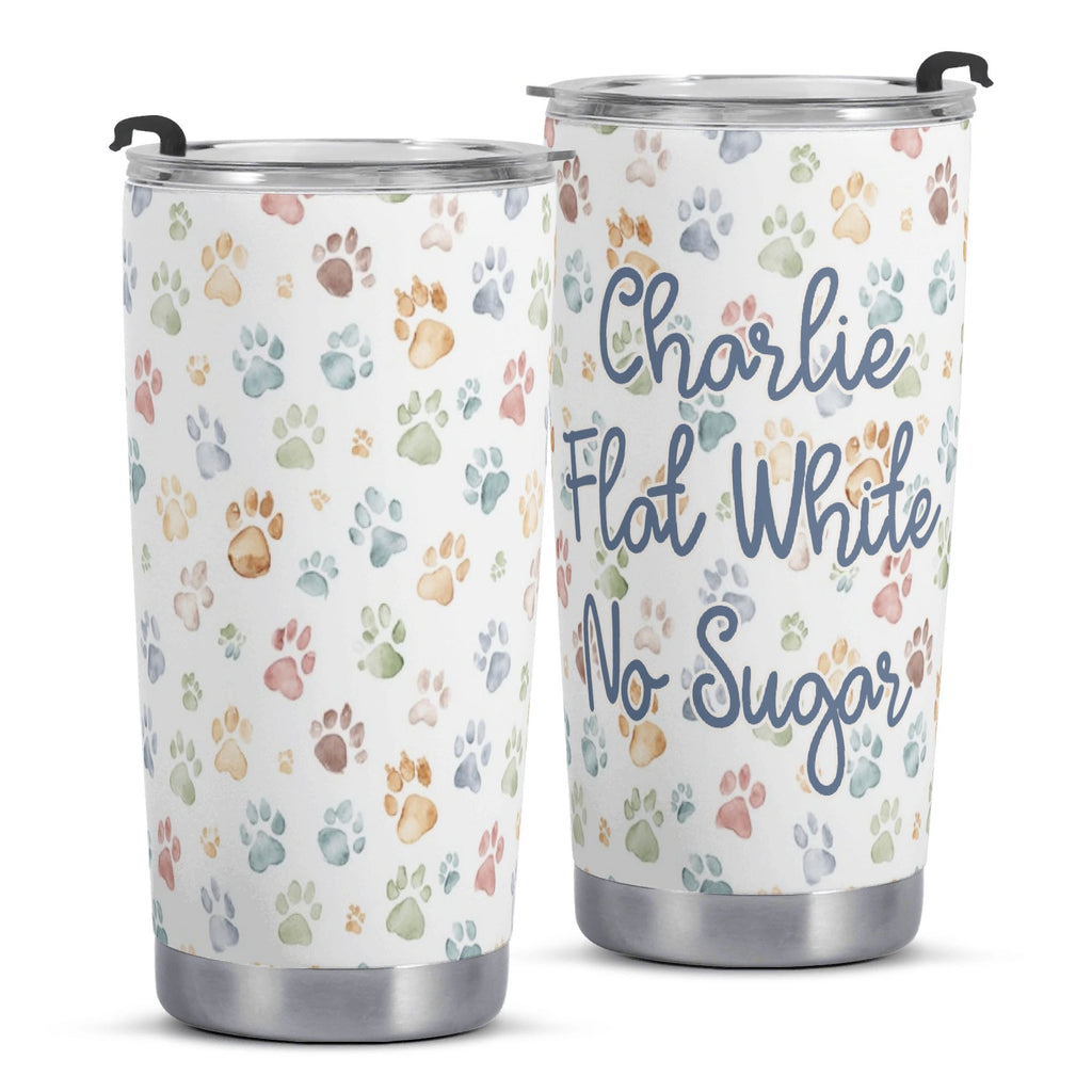 Personalised Paw Print, Coffee Order Stainless Steel 20oz Travel Mug Personalised 20oz Travel Mug animal Printed Offshore