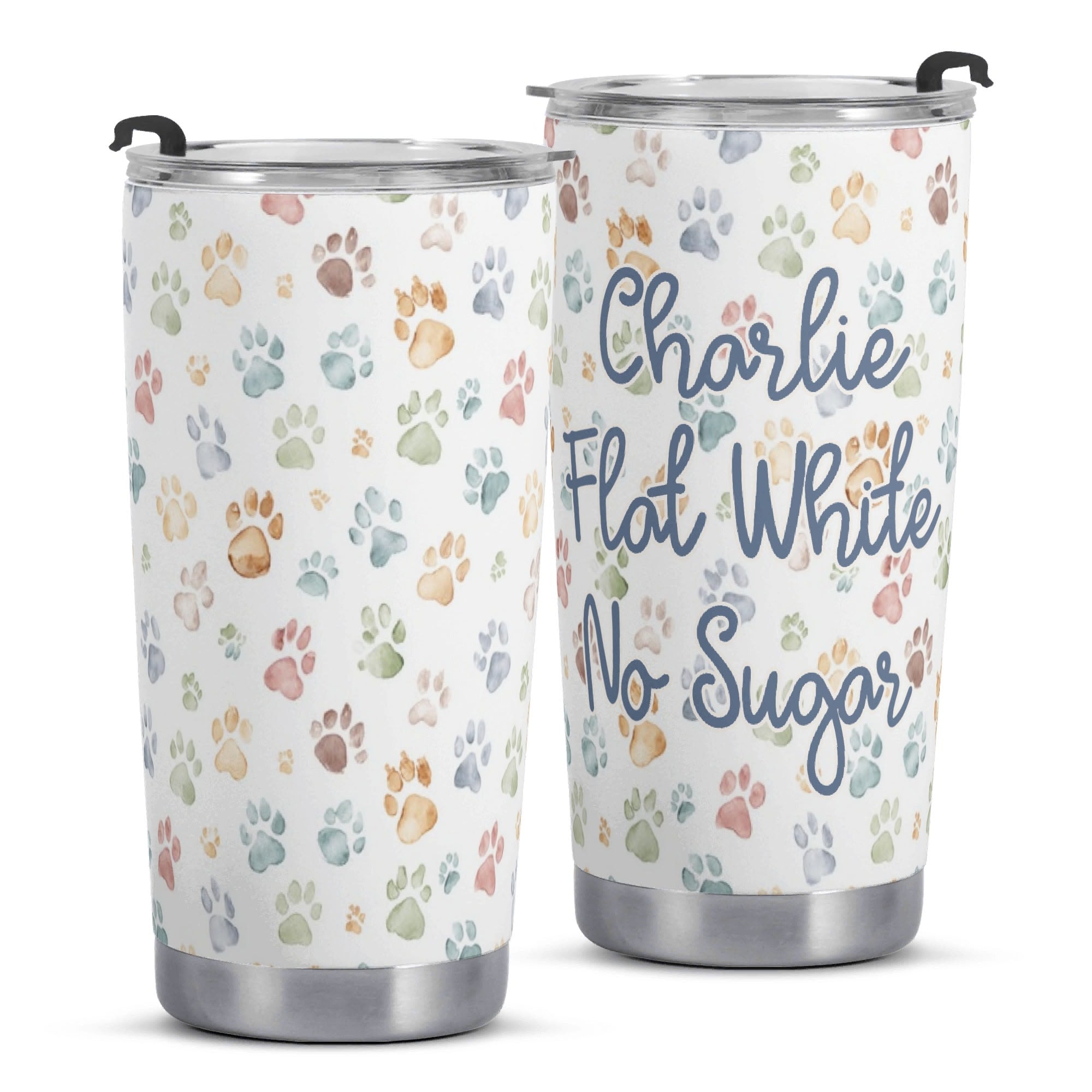 Personalised Paw Print, Coffee Order Stainless Steel 20oz Travel Mug Personalised 20oz Travel Mug animal Printed Offshore