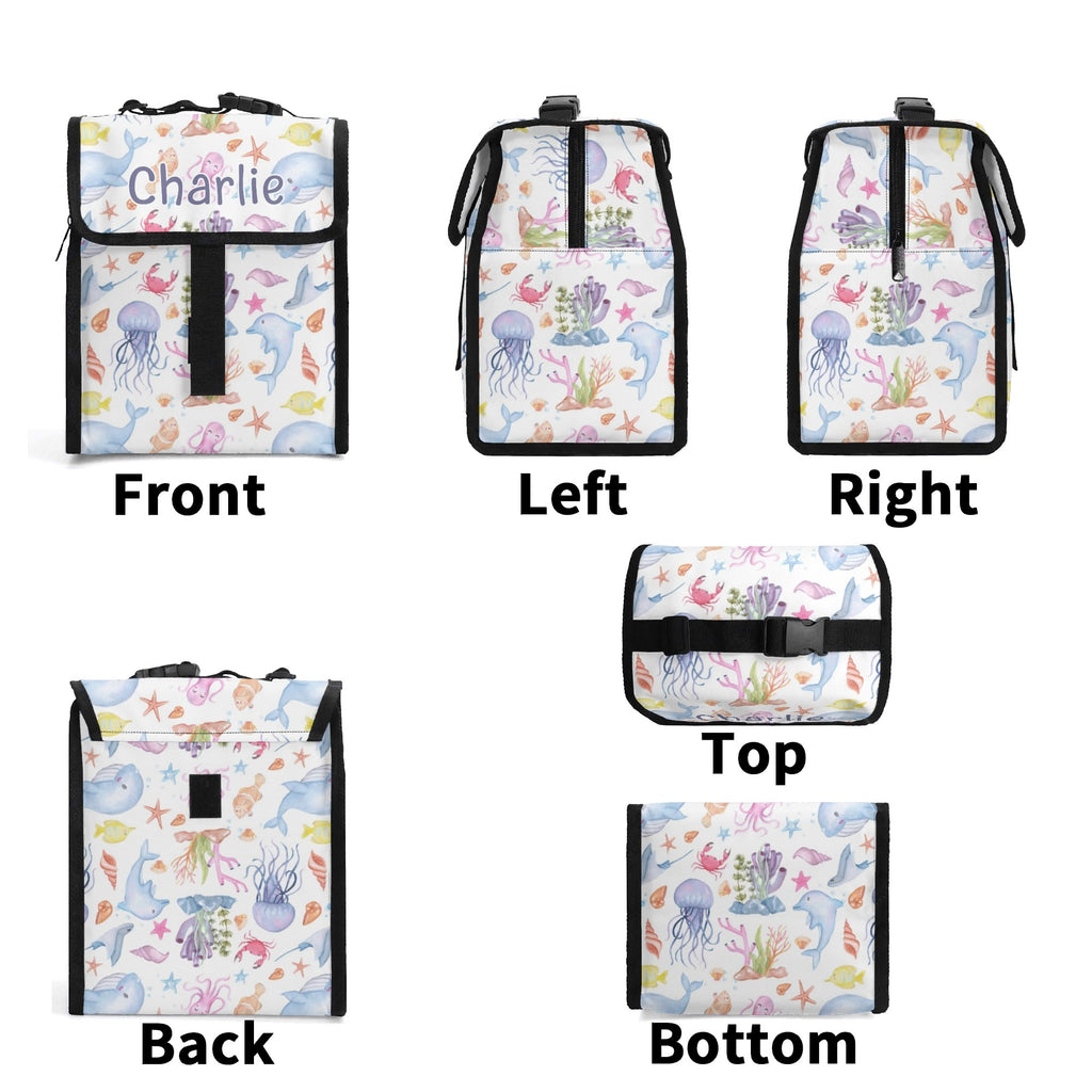 Personalised Under The Sea Flip-top Lunch Bag Personalised Flip Top Lunch Bag Ocean Printed Offshore