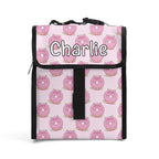Personalised Pink Cat Doughnuts Flip-top Lunch Bag Default Title Personalised Flip Top Lunch Bag animal Food Printed Offshore