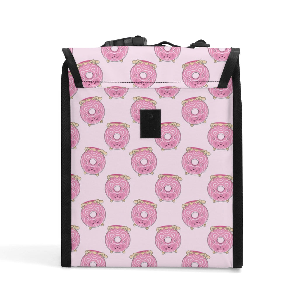 Personalised Pink Cat Doughnuts Flip-top Lunch Bag Personalised Flip Top Lunch Bag animal Food Printed Offshore