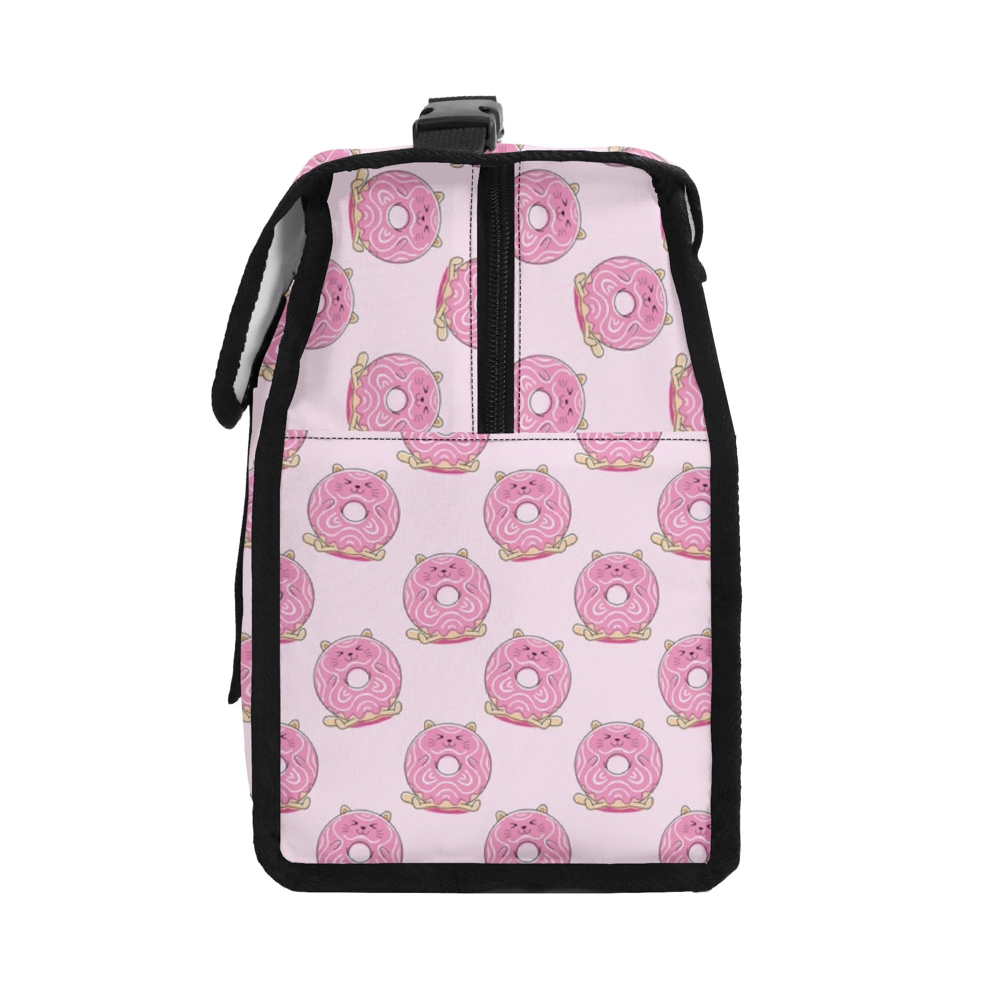 Personalised Pink Cat Doughnuts Flip-top Lunch Bag Personalised Flip Top Lunch Bag animal Food Printed Offshore