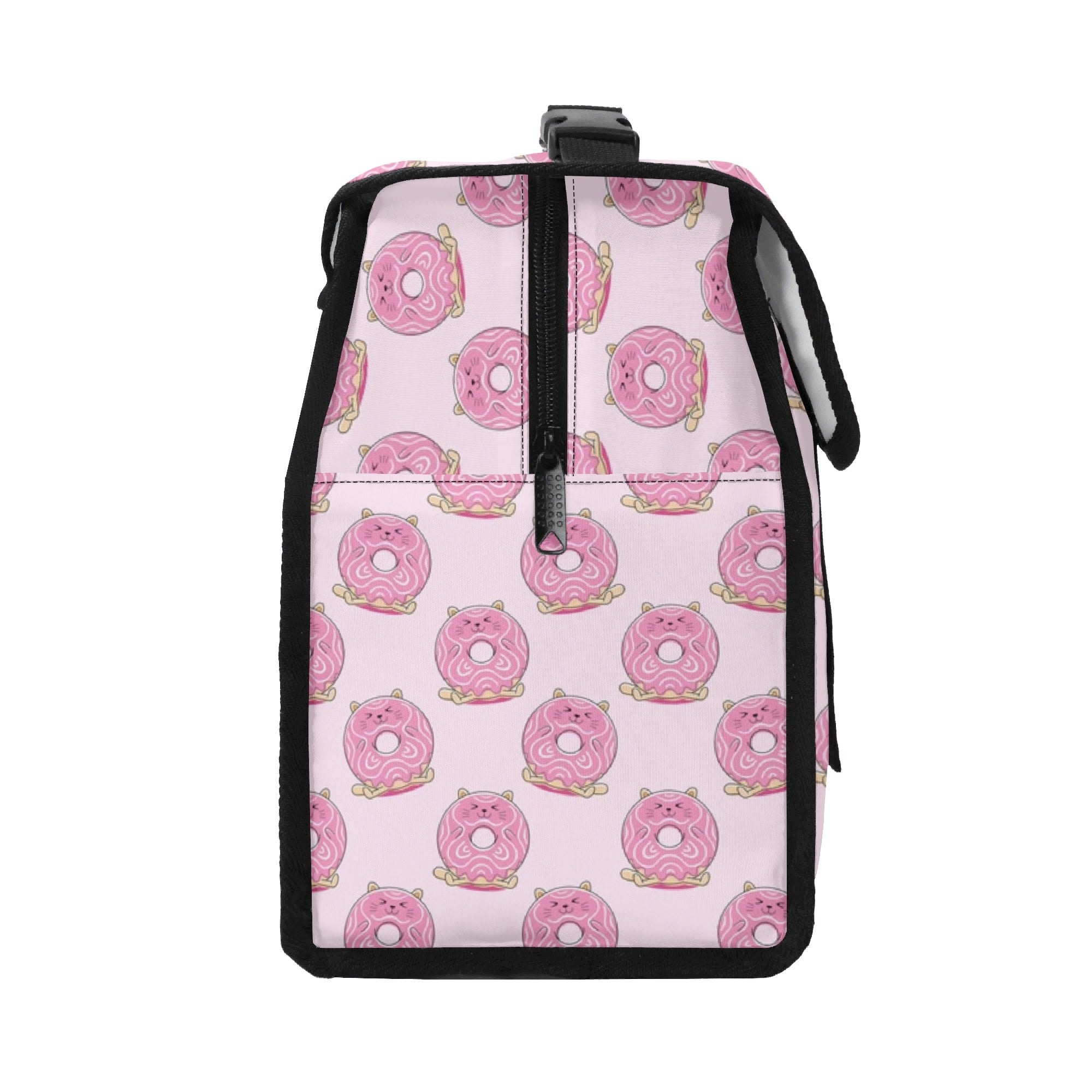 Personalised Pink Cat Doughnuts Flip-top Lunch Bag Personalised Flip Top Lunch Bag animal Food Printed Offshore
