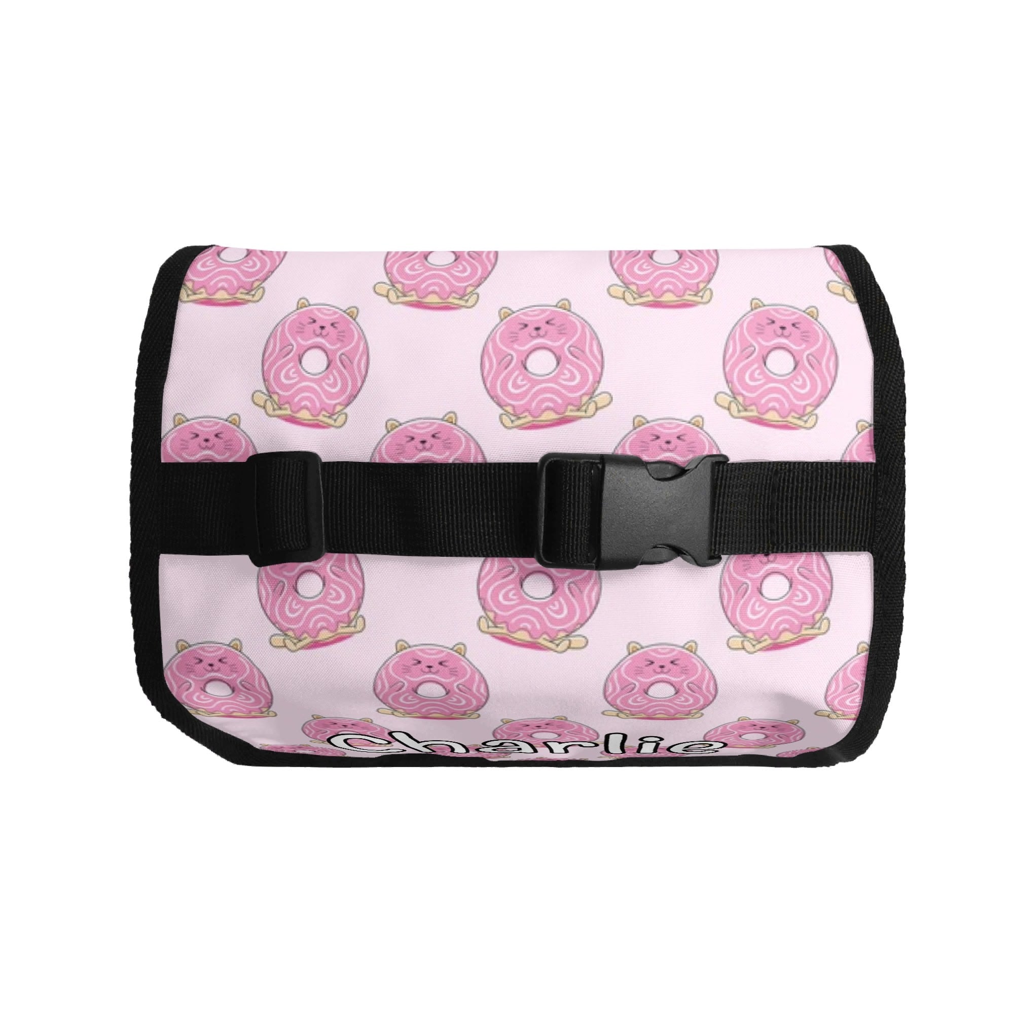 Personalised Pink Cat Doughnuts Flip-top Lunch Bag Personalised Flip Top Lunch Bag animal Food Printed Offshore