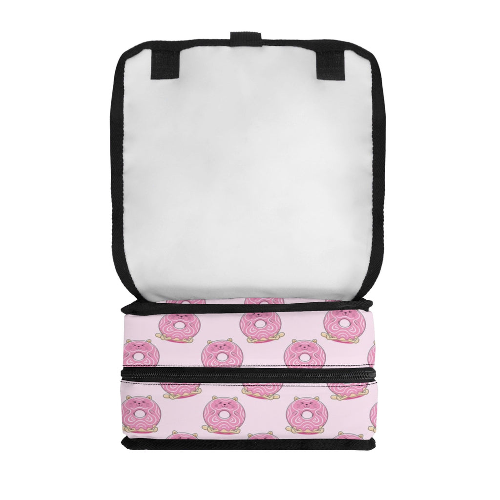 Personalised Pink Cat Doughnuts Flip-top Lunch Bag Personalised Flip Top Lunch Bag animal Food Printed Offshore