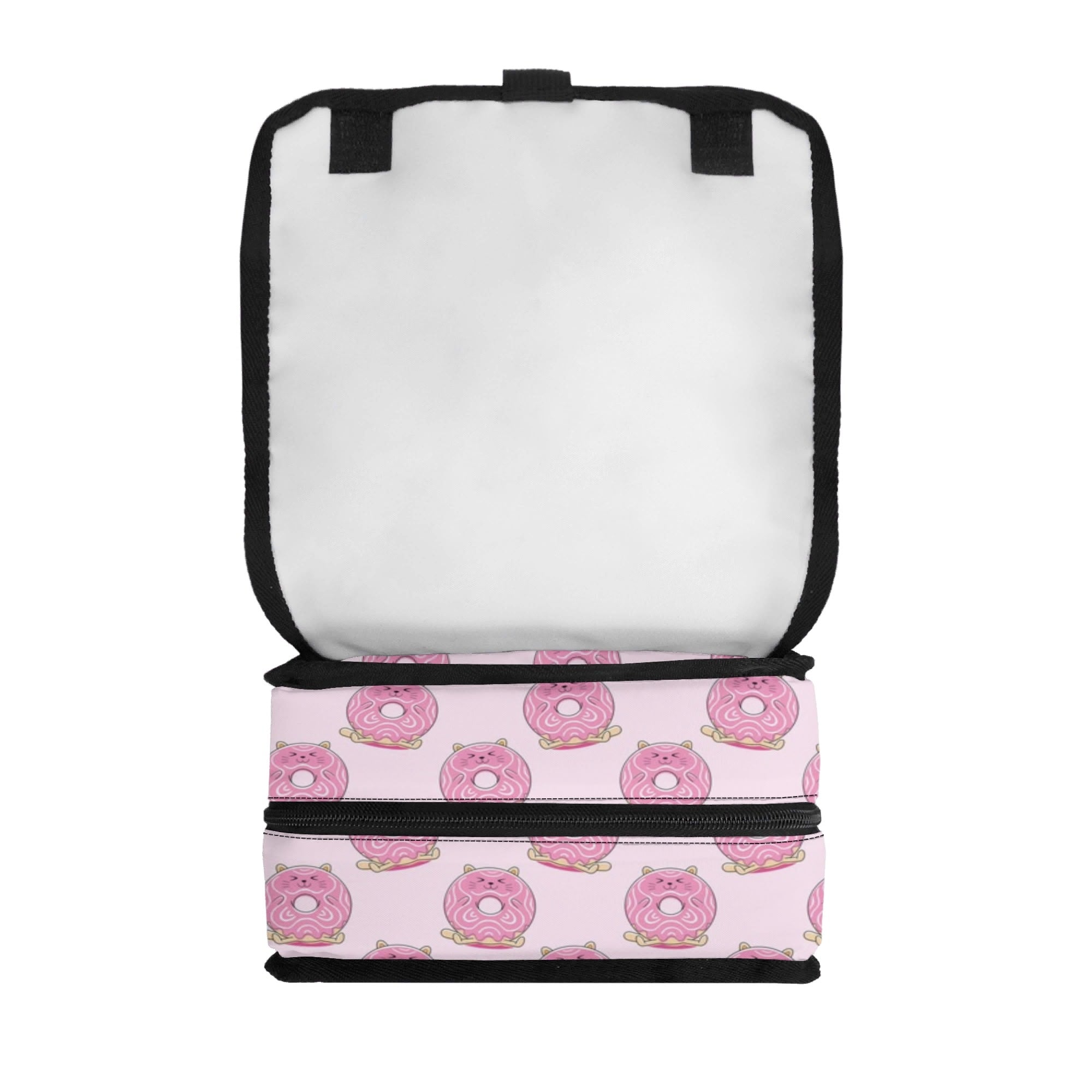 Personalised Pink Cat Doughnuts Flip-top Lunch Bag Personalised Flip Top Lunch Bag animal Food Printed Offshore