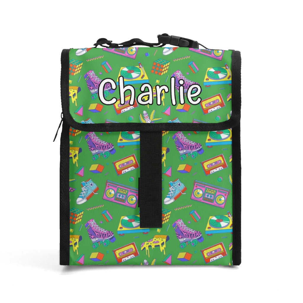Personalised Bright 80s Flip-top Lunch Bag Default Title Personalised Flip Top Lunch Bag Printed Offshore Retro