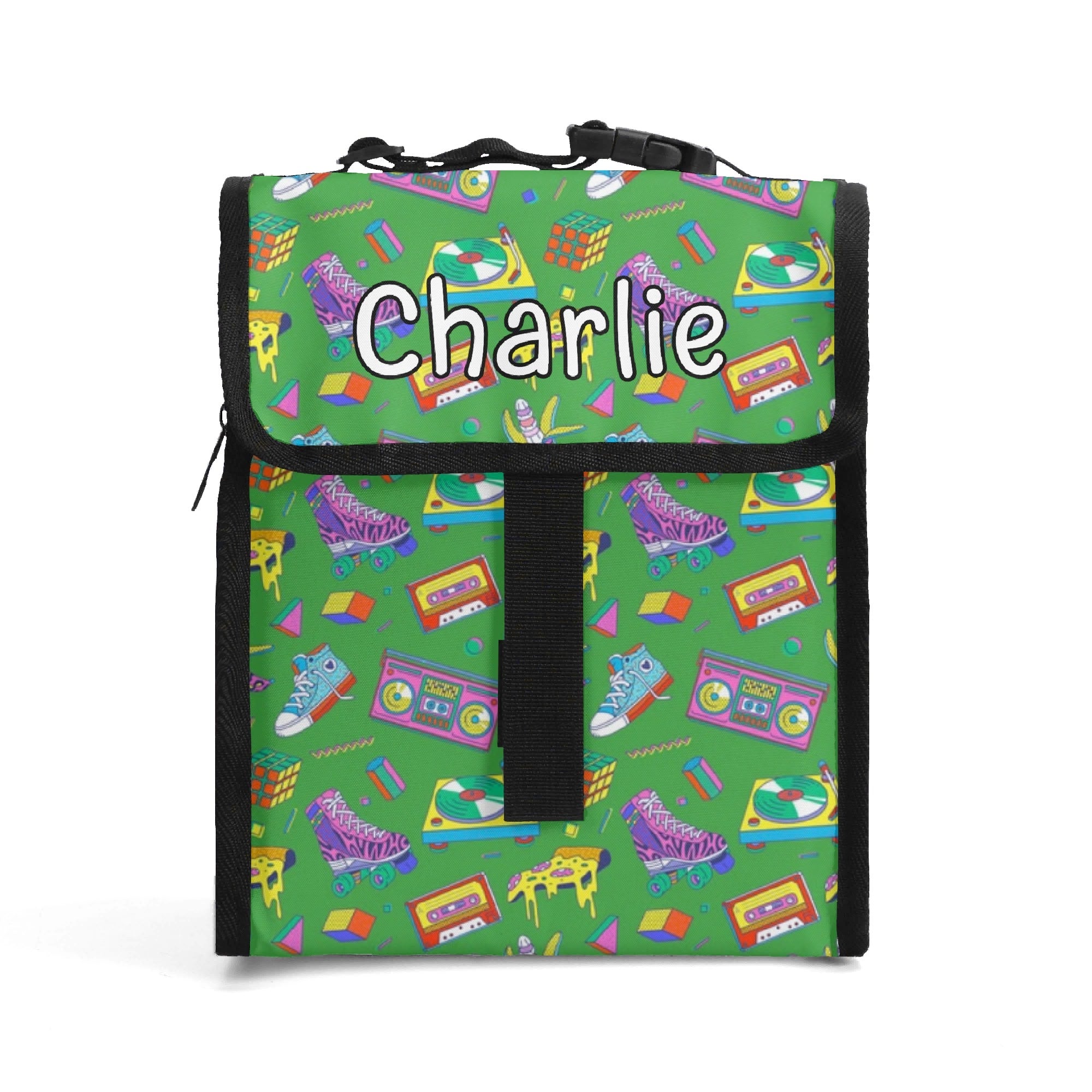 Personalised Bright 80s Flip-top Lunch Bag Default Title Personalised Flip Top Lunch Bag Printed Offshore Retro